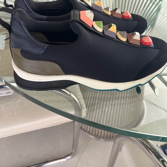 Fendi decorative Sneaker Black/Navy/Olive size 39 - Picture 8 of 11